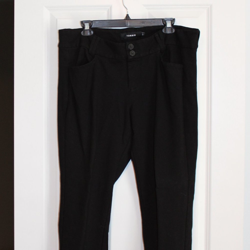 Black Knit-Feel Dress Pants